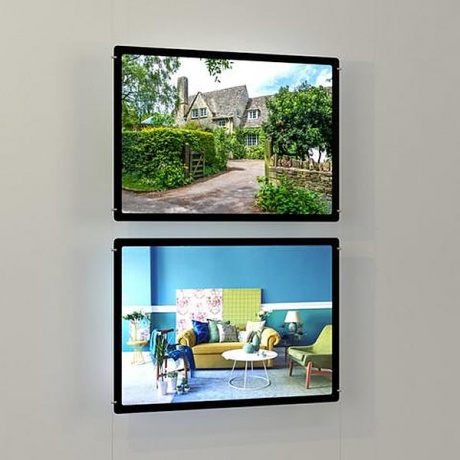 A1 Landscape Framed LED Light Pocket Kit - Two High on Cables